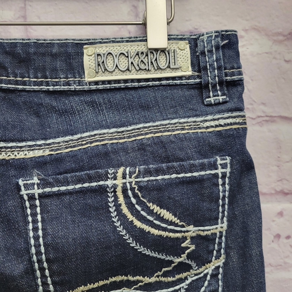 Rock & Roll Cowgirl Riding Jeans 32x30 Blue Bootcut Rodeo Cowboy Streetwear Boho - Picture 5 of 10